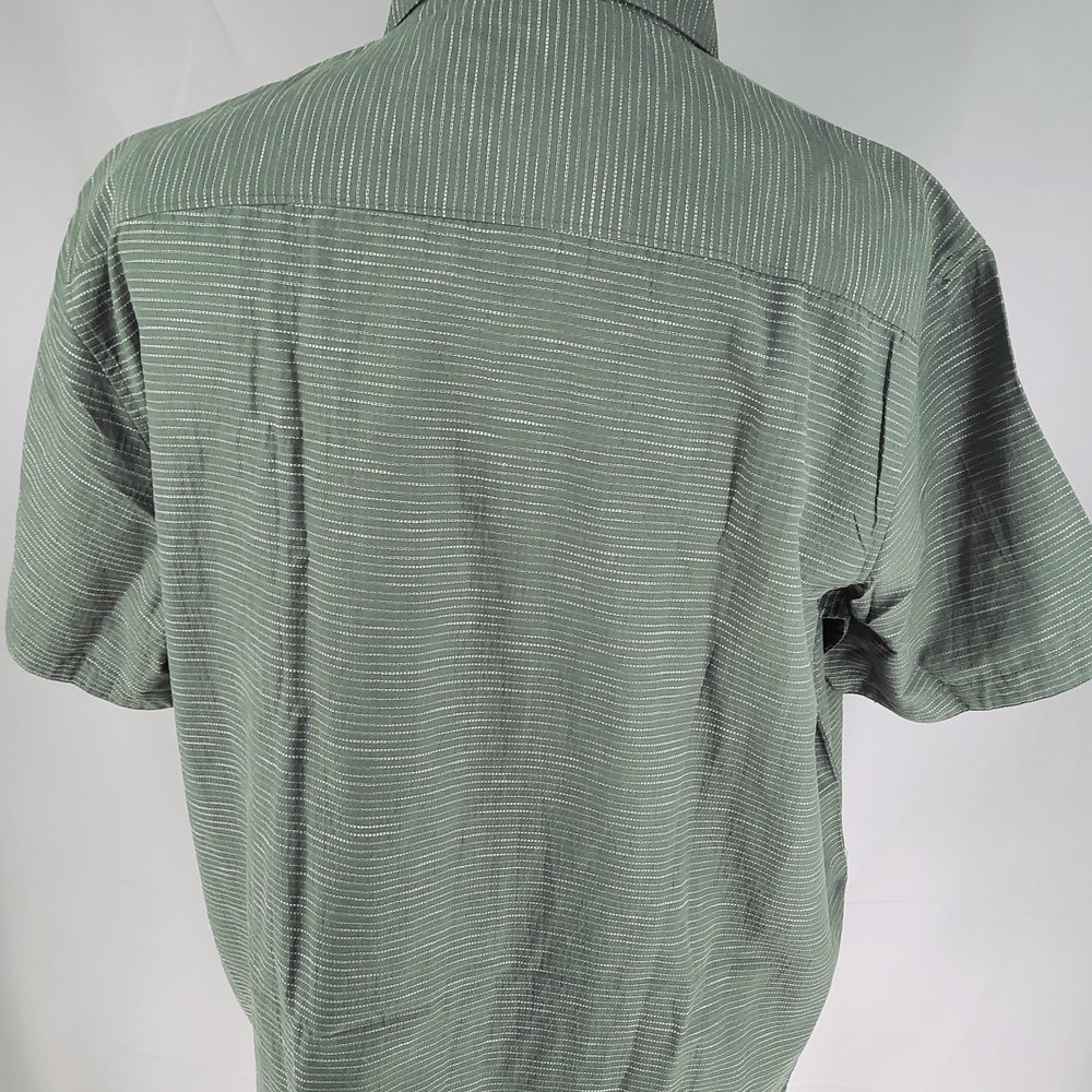 NEW Across the Pond Green Textured Short Sleeve Shirt Men's 2XL Button Down - Picture 6 of 10